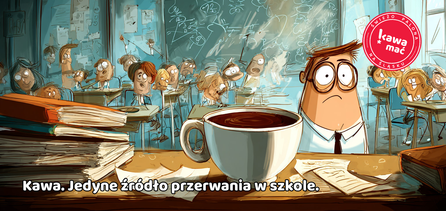 Zmęczony nauczyciel na tle chaotycznej klasy