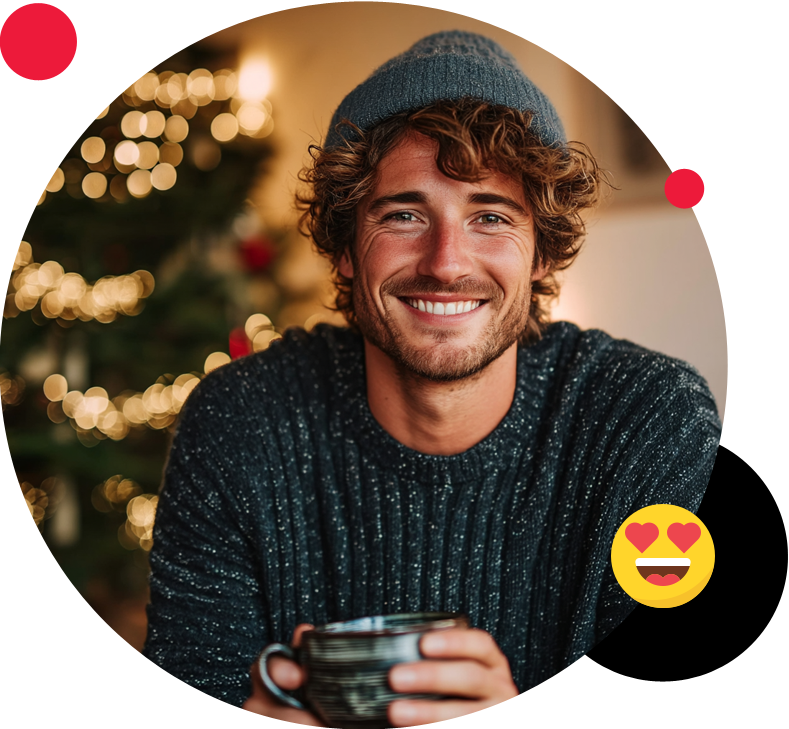 mężczyzna trzyma kawę